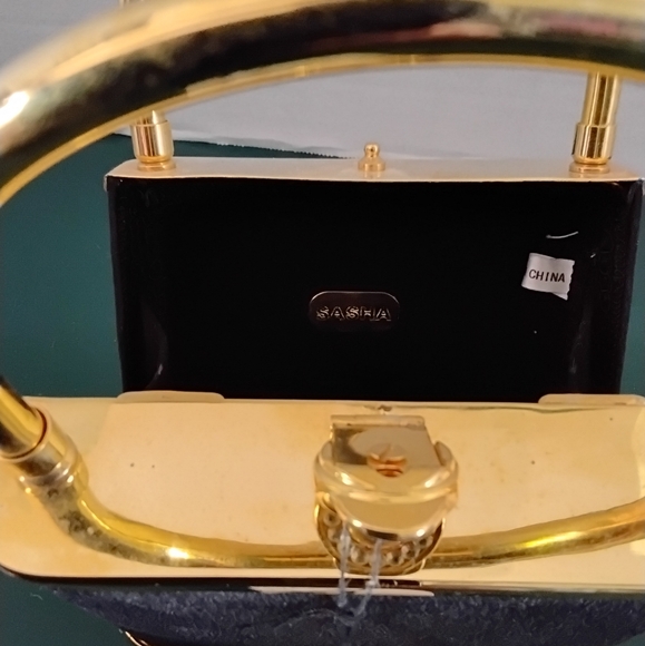 Sasha Black and Gold Women's Handbag - Picture 9 of 11